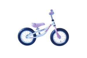 REX FJÄRIL GÅCYKEL VIT/ROSA  12 STÅL CYKELHJUL