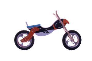 GÅCYKEL ELVIS SVART/GUL/VIT TRÄ