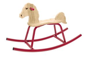 GUNGHÄST  RÖD/TRÄ STÅL