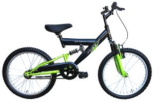 TIGER MTB HELDÄMPAD SVART/GRÖN POJK 20 10