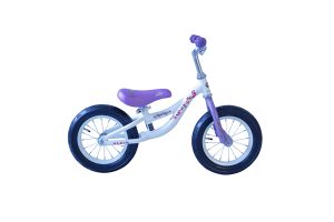 REX FJÄRIL GÅCYKEL VIT/LILA  12 STÅL CYKELHJUL